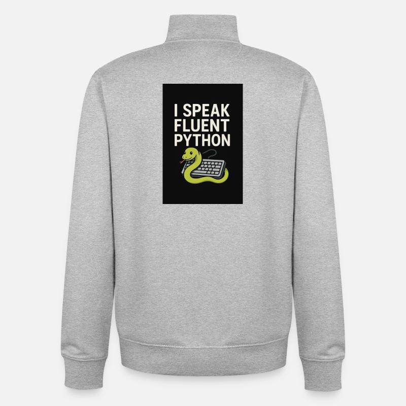 Python-Codierungsschlange - Unisex Organic Zip Sweatshirt von Stanley/Stella - Grau meliert