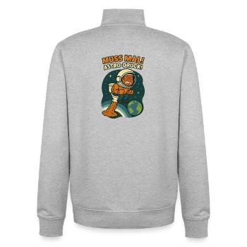 WC Muss Mal Astro Druck - Unisex Organic Zip Sweatshirt von Stanley/Stella - Grau meliert - Hinten - AI Model Male 185 light (185cm)