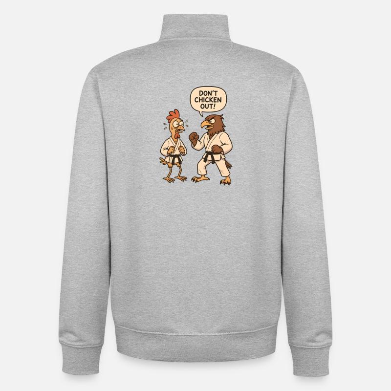 Ne vous dégonflez pas - Sweat zippé unisexe en coton bio Stanley/Stella - gris chiné