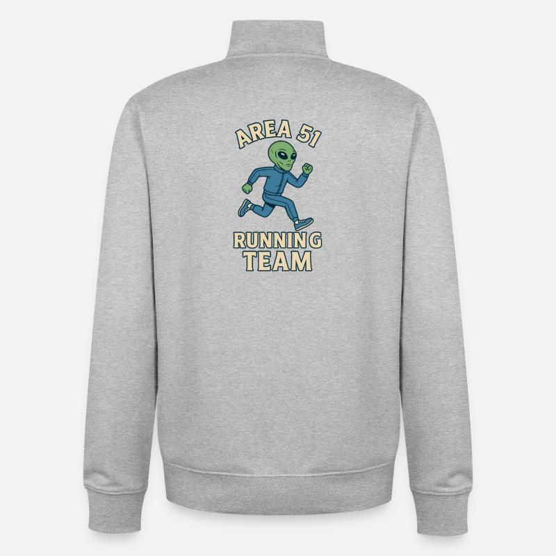 Alien Laufteam Area 51 Design - Unisex Organic Zip Sweatshirt von Stanley/Stella - Grau meliert