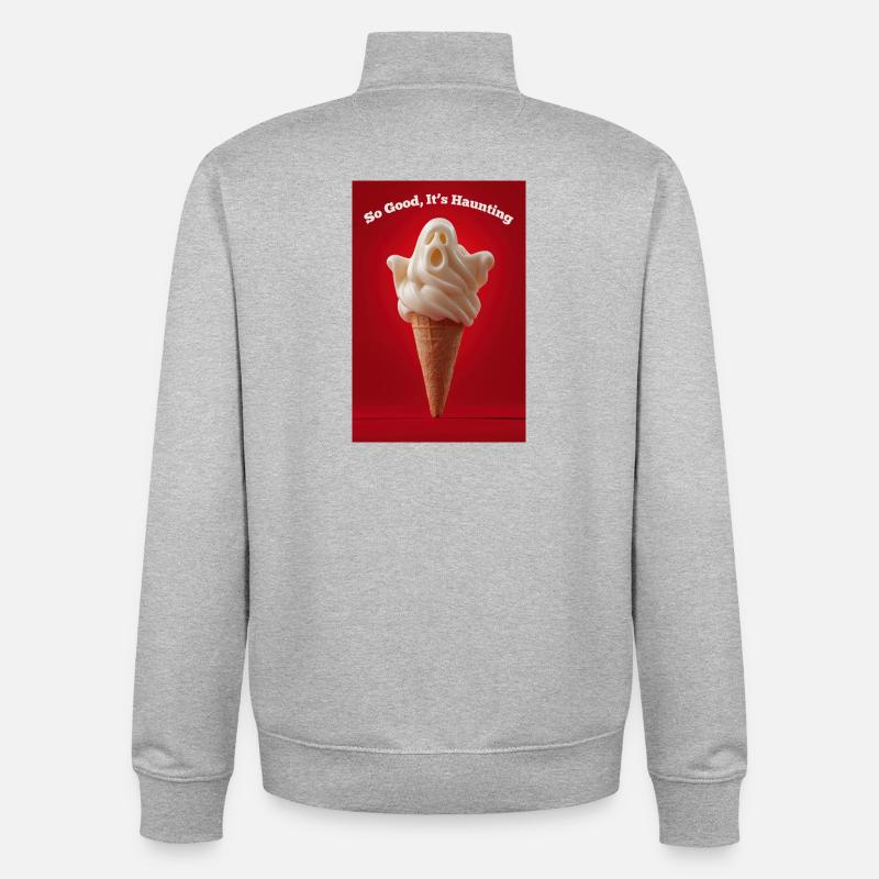 Tellement bon, c’est obsédant - Sweat zippé unisexe en coton bio Stanley/Stella - gris chiné