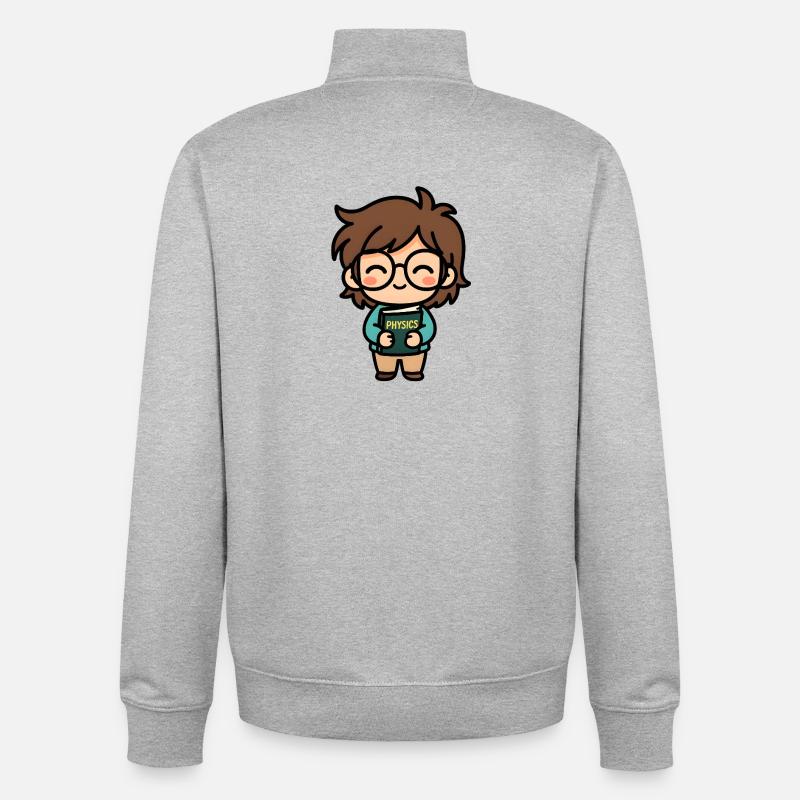 Kleiner Physikheld mit Buch - Unisex Organic Zip Sweatshirt von Stanley/Stella - Grau meliert