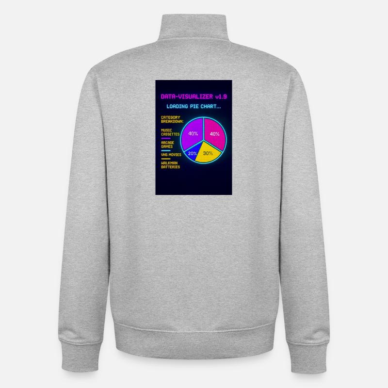 Neon Pie Chart Retro Visual - Unisex Organic Zip Sweatshirt by Stanley/Stella - heather grey
