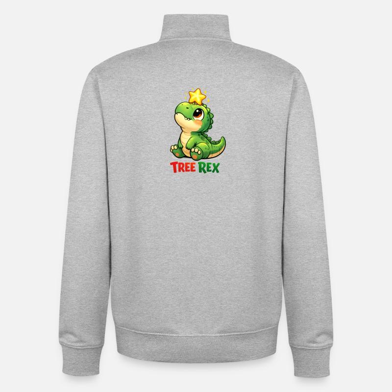 Tree Rex Dino T Rex - Sweat zippé unisexe en coton bio Stanley/Stella - gris chiné