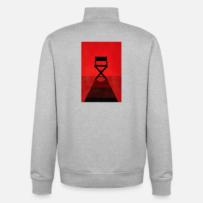 Président de la direction Red Spotlight - Sweat zippé unisexe en coton bio Stanley/Stella - gris chiné
