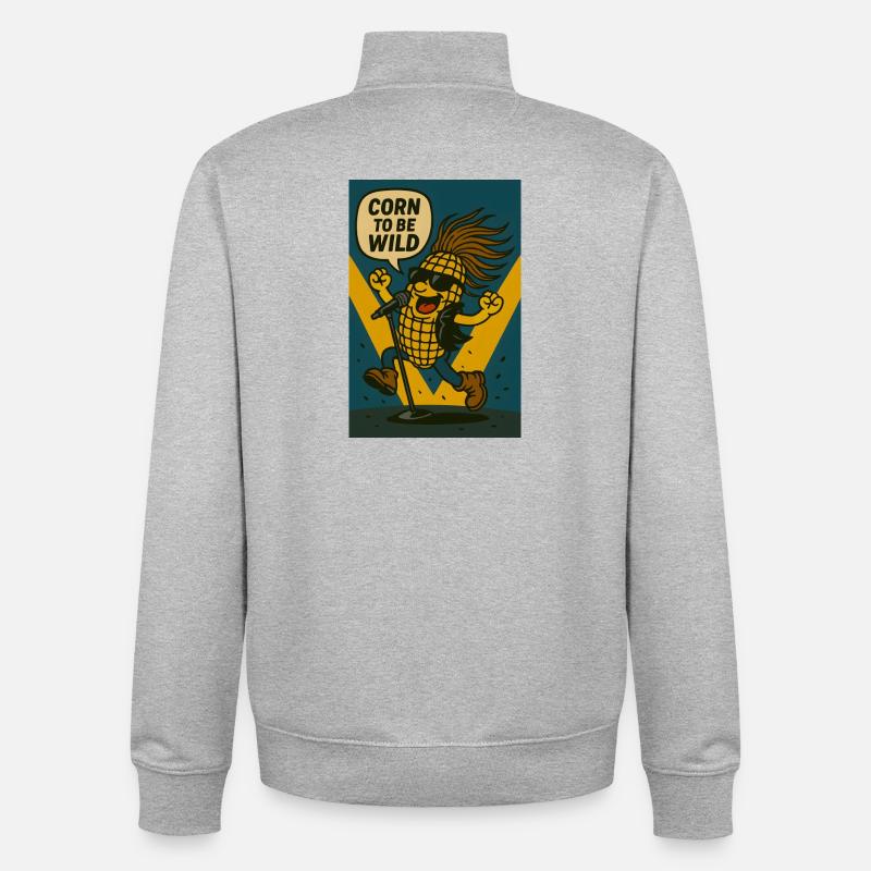 Corn To Be Wild - Unisex Organic Zip Sweatshirt by Stanley/Stella - heather grey