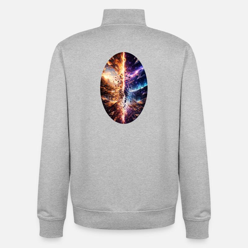 Parallel universe - Unisex Organic Zip Sweatshirt by Stanley/Stella - heather grey