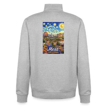 Mesa, Arizona - Unisex Organic Zip Sweatshirt by Stanley/Stella - heather grey - Back - AI Model Male 185 light (185cm)