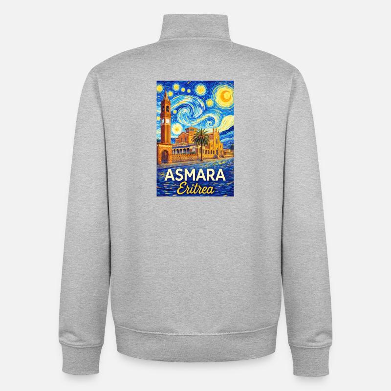 Asmara Eritrea Sternenstadt - Unisex Organic Zip Sweatshirt von Stanley/Stella - Grau meliert