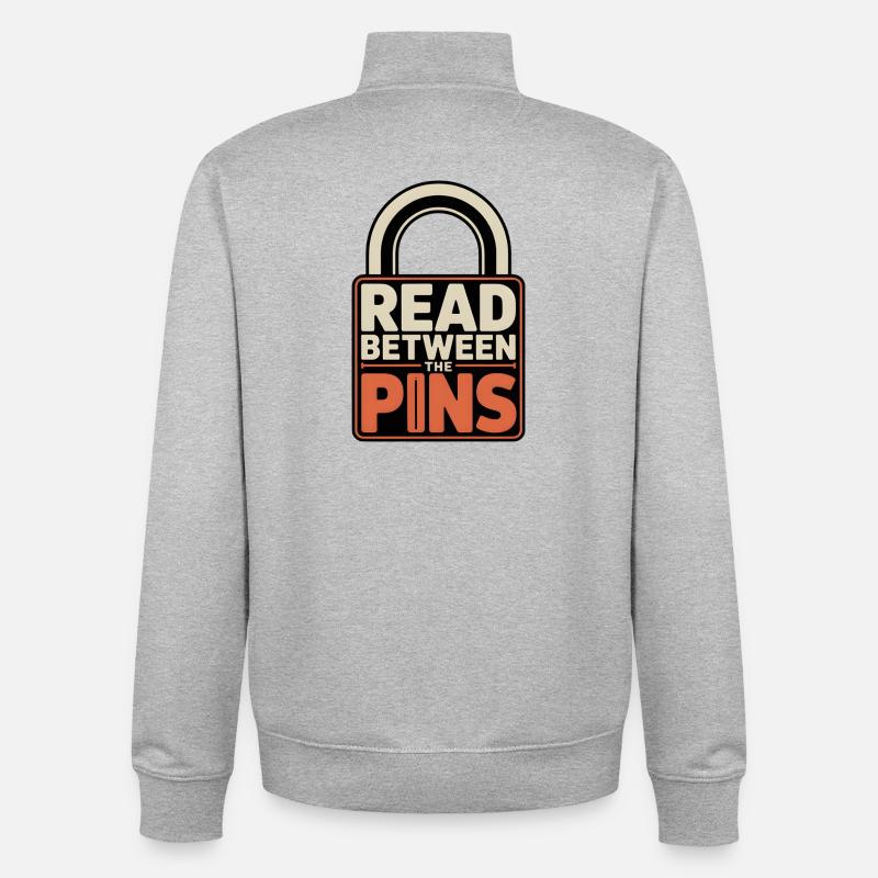 Read Between Pins | Lockpicking Insider - Unisex Organic Zip Sweatshirt by Stanley/Stella - heather grey