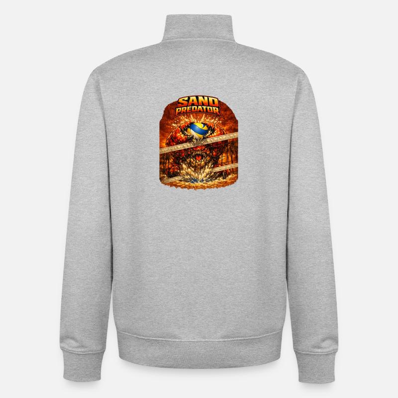 Sand Predator block - Unisex Organic Zip Sweatshirt by Stanley/Stella - heather grey