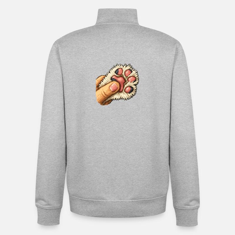 Serre de patte duveteuse - Sweat zippé unisexe en coton bio Stanley/Stella - gris chiné
