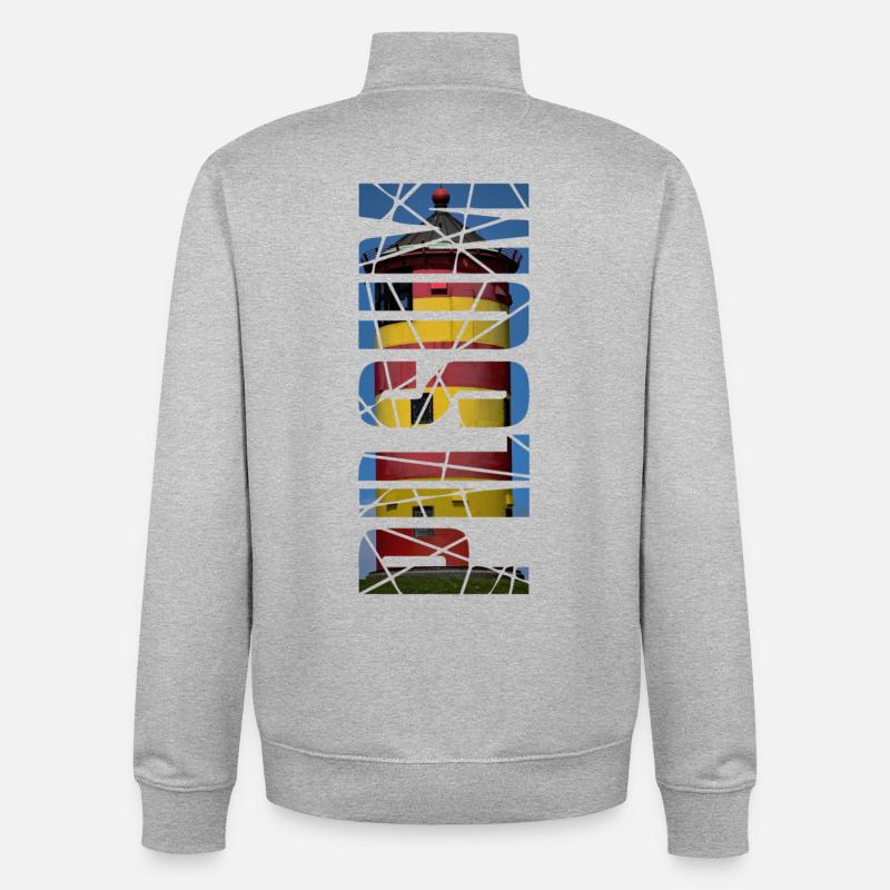 Leuchtturm Pilsum - Geschenk - Unisex Organic Zip Sweatshirt von Stanley/Stella - Grau meliert