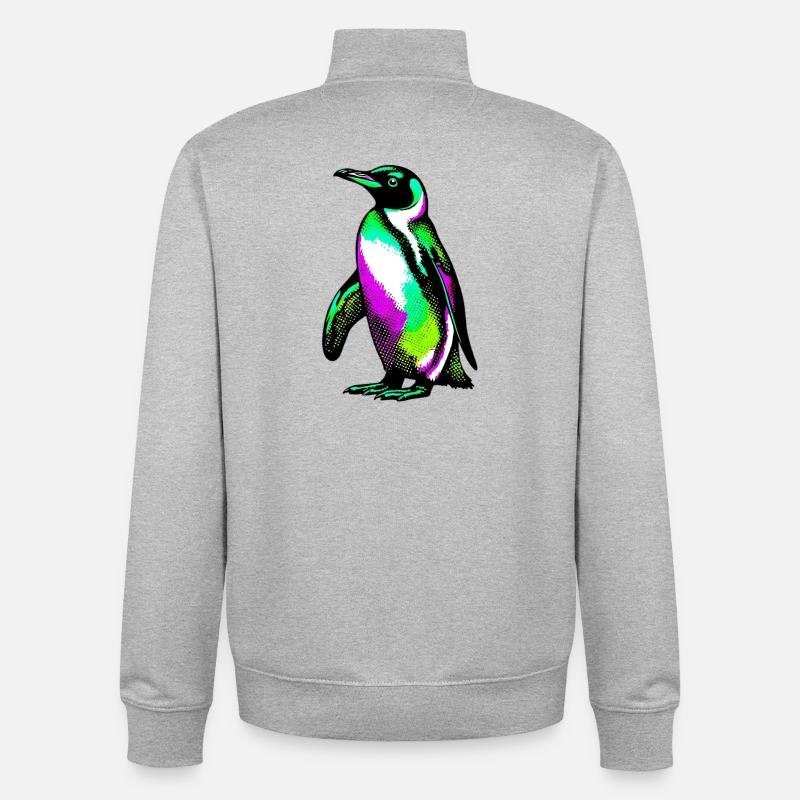 Pinguin - Unisex Organic Zip Sweatshirt von Stanley/Stella - Grau meliert