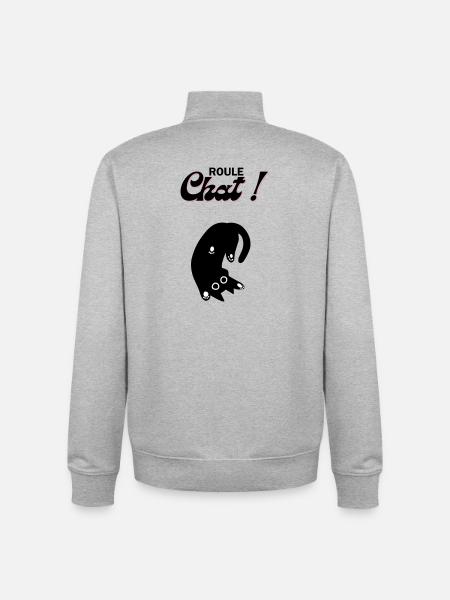 Freewheeling cat! - Unisex Organic Zip Sweatshirt by Stanley/Stella - heather grey