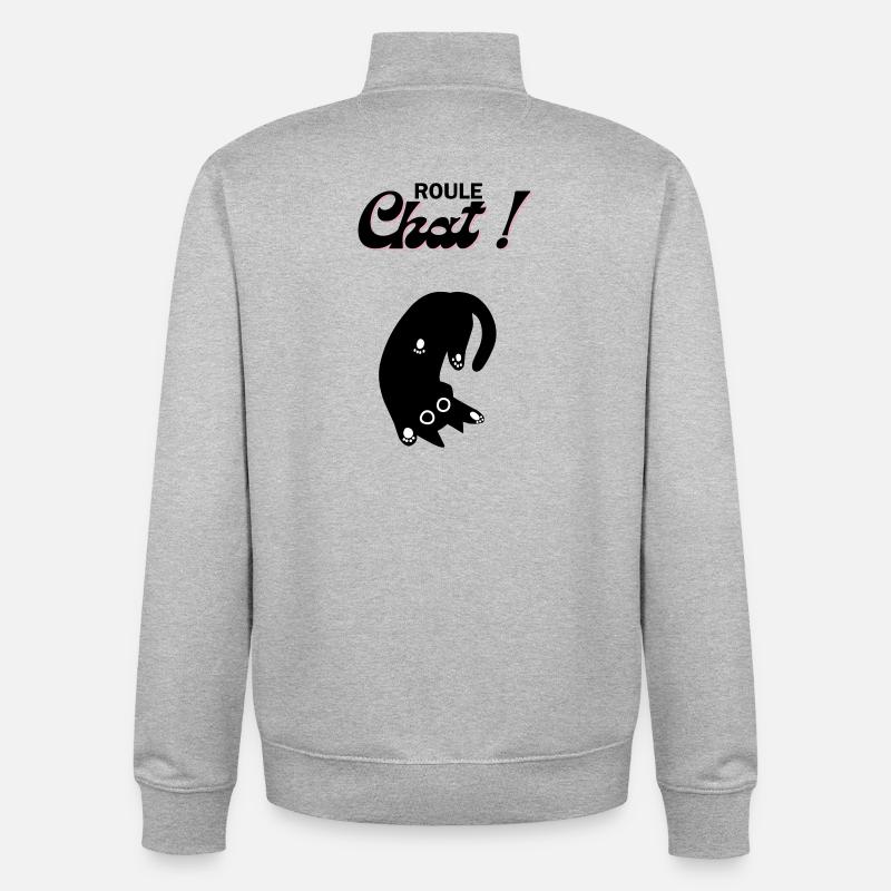 Freilaufende Katze! - Unisex Organic Zip Sweatshirt von Stanley/Stella - Grau meliert