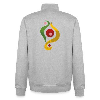 Yoga design_42 - Unisex Organic Zip Sweatshirt by Stanley/Stella - heather grey - Back - AI Model Male 185 light (185cm)