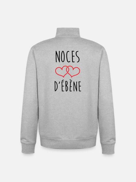 Ebony Wedding 78 Years of Marriage - Unisex Organic Zip Sweatshirt by Stanley/Stella - heather grey