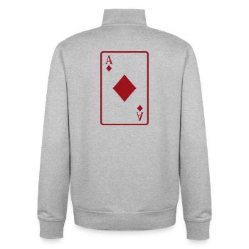 Pokerkarte - Unisex Organic Zip Sweatshirt von Stanley/Stella - Grau meliert - Hinten - AI Model Male 185 light (185cm)