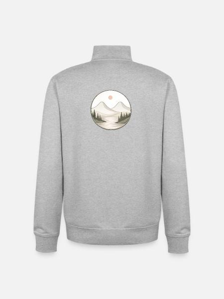 Gebirgslandschaft - Unisex Organic Zip Sweatshirt von Stanley/Stella - Grau meliert