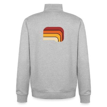Retro gradient design - Unisex Organic Zip Sweatshirt by Stanley/Stella - heather grey - Back - AI Model Male 185 light (185cm)