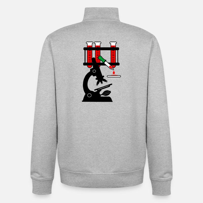 Microschoop de don de sang - Sweat zippé unisexe en coton bio Stanley/Stella - gris chiné