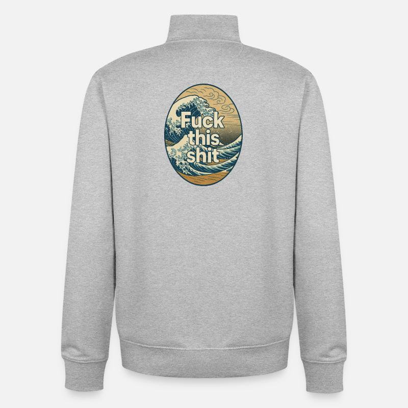 Scheiß auf diese Scheiße - Unisex Organic Zip Sweatshirt von Stanley/Stella - Grau meliert