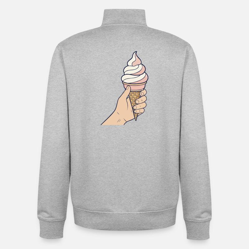 Glace à l'italienne en main - Sweat zippé unisexe en coton bio Stanley/Stella - gris chiné