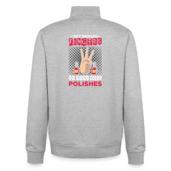 Nageldesigner Nageldesignerin Kosmetik Nagelstudio - Unisex Organic Zip Sweatshirt von Stanley/Stella - Grau meliert - Hinten - AI Model Male 185 light (185cm)