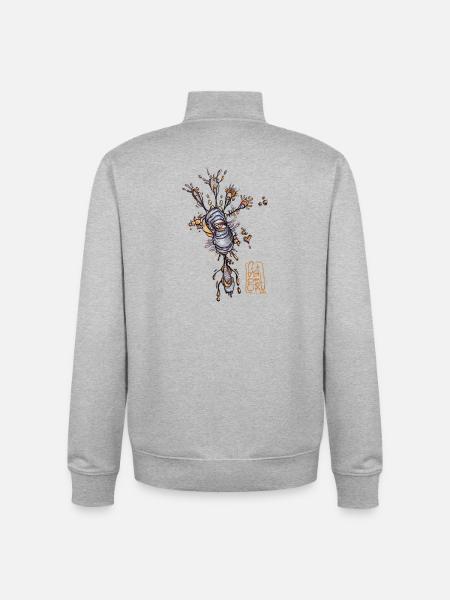 Organic Birdy Plankton - Unisex Organic Zip Sweatshirt by Stanley/Stella - heather grey