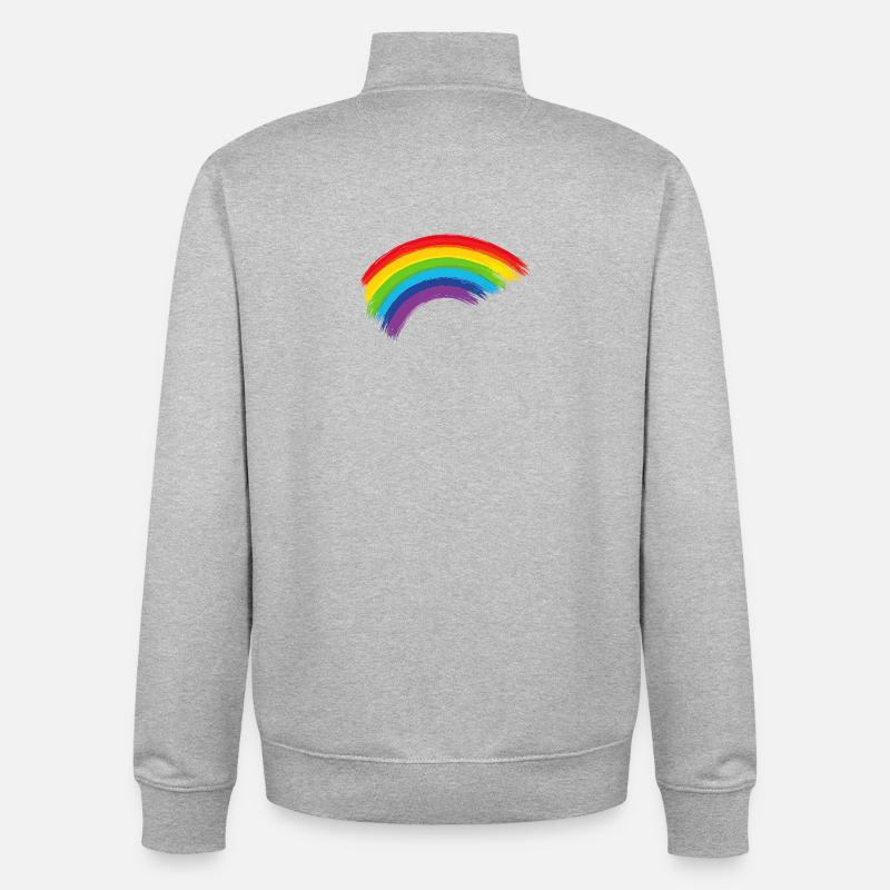 Regenbogen Pinselbogen Hoffnung Gemeinschaft  - Unisex Organic Zip Sweatshirt von Stanley/Stella - Grau meliert
