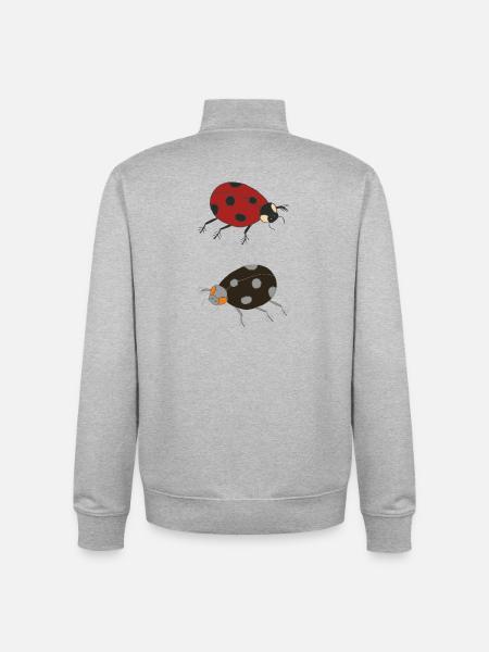 marienkäfer duo farbig - Unisex Organic Zip Sweatshirt von Stanley/Stella - Grau meliert