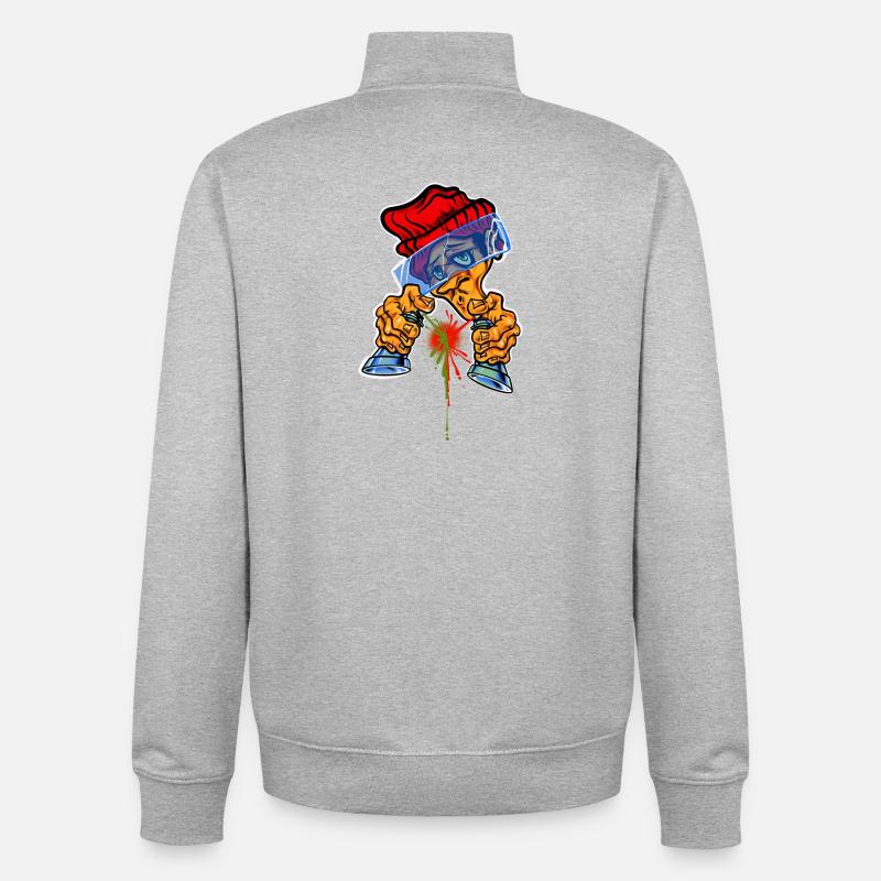 Bombe aérosol Master - Sweat zippé unisexe en coton bio Stanley/Stella - gris chiné