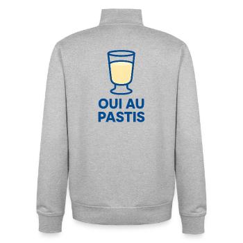 O.u.i bei Pastis - Marseille - 13 - Unisex Organic Zip Sweatshirt von Stanley/Stella - Grau meliert - Hinten - AI Model Male 185 light (185cm)