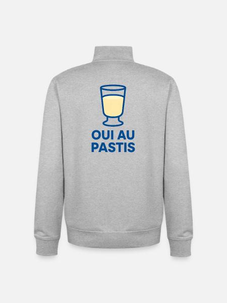 O.u.i at Pastis - Marseille - 13 - Unisex Organic Zip Sweatshirt by Stanley/Stella - heather grey