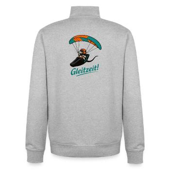 Gleizeit Paragliding Mascot - Unisex Organic Zip Sweatshirt von Stanley/Stella - Grau meliert - Hinten - AI Model Male 185 light (185cm)