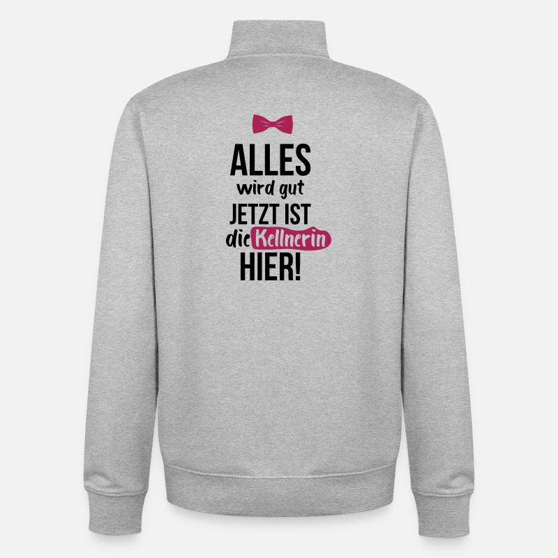 KELLNERIN: Alles Wird Gut - Unisex Organic Zip Sweatshirt von Stanley/Stella - Grau meliert