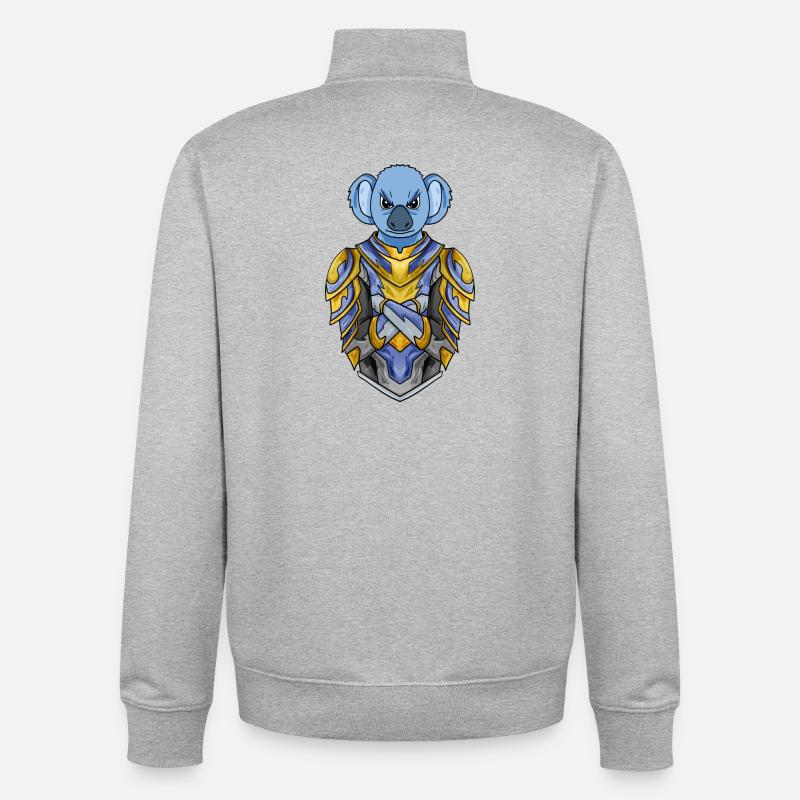 Chevalier Koala Croisé - Sweat zippé unisexe en coton bio Stanley/Stella - gris chiné