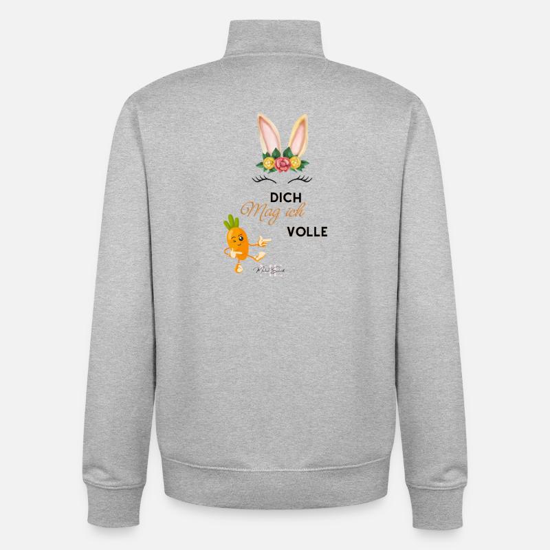 Kuschelige Bunny Blumen Krone - Unisex Organic Zip Sweatshirt von Stanley/Stella - Grau meliert