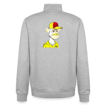 Ape Straßenrebell Cap - Unisex Organic Zip Sweatshirt von Stanley/Stella - Grau meliert - Hinten - AI Model Male 185 light (185cm)