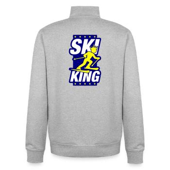 Ski King - Unisex Organic Zip Sweatshirt by Stanley/Stella - heather grey - Back - AI Model Male 185 light (185cm)
