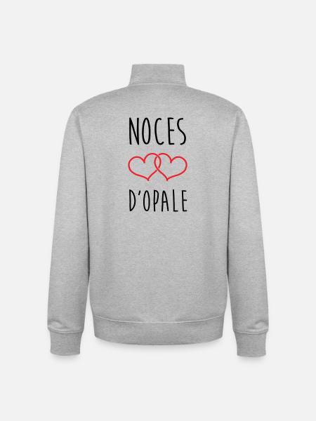 Opal Wedding 21 Years of Love - Unisex Organic Zip Sweatshirt by Stanley/Stella - heather grey
