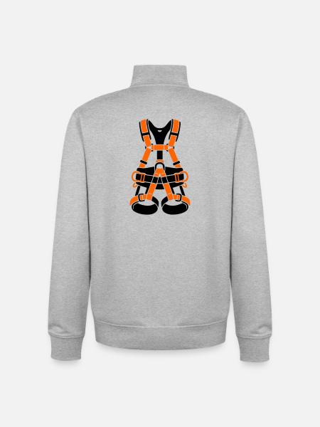 Klettergurt Baumpflege Baumkletterer Klettern - Unisex Organic Zip Sweatshirt von Stanley/Stella - Grau meliert