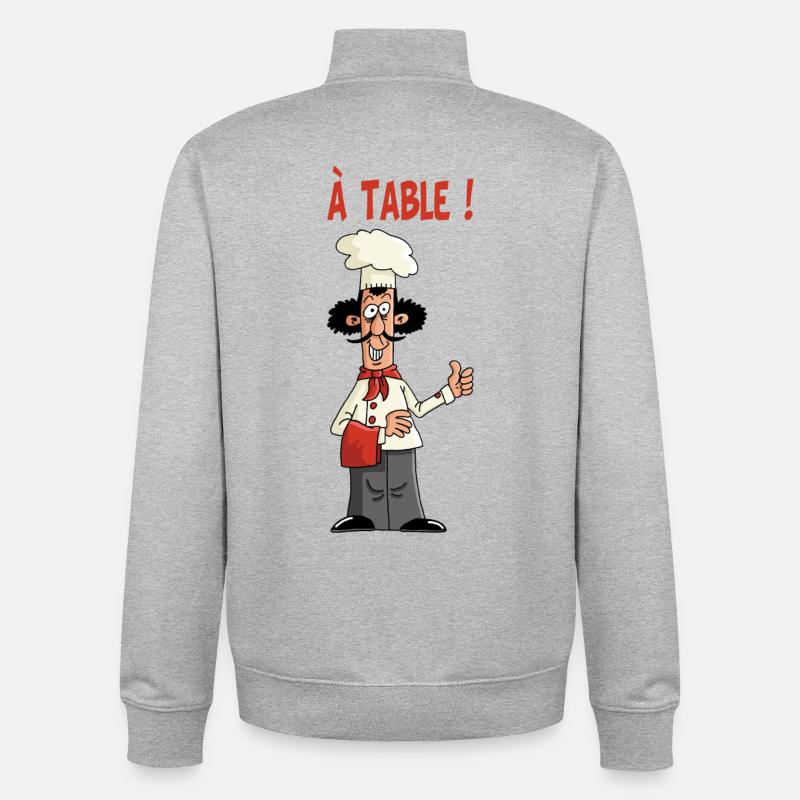 à table - Sweat zippé unisexe en coton bio Stanley/Stella - gris chiné