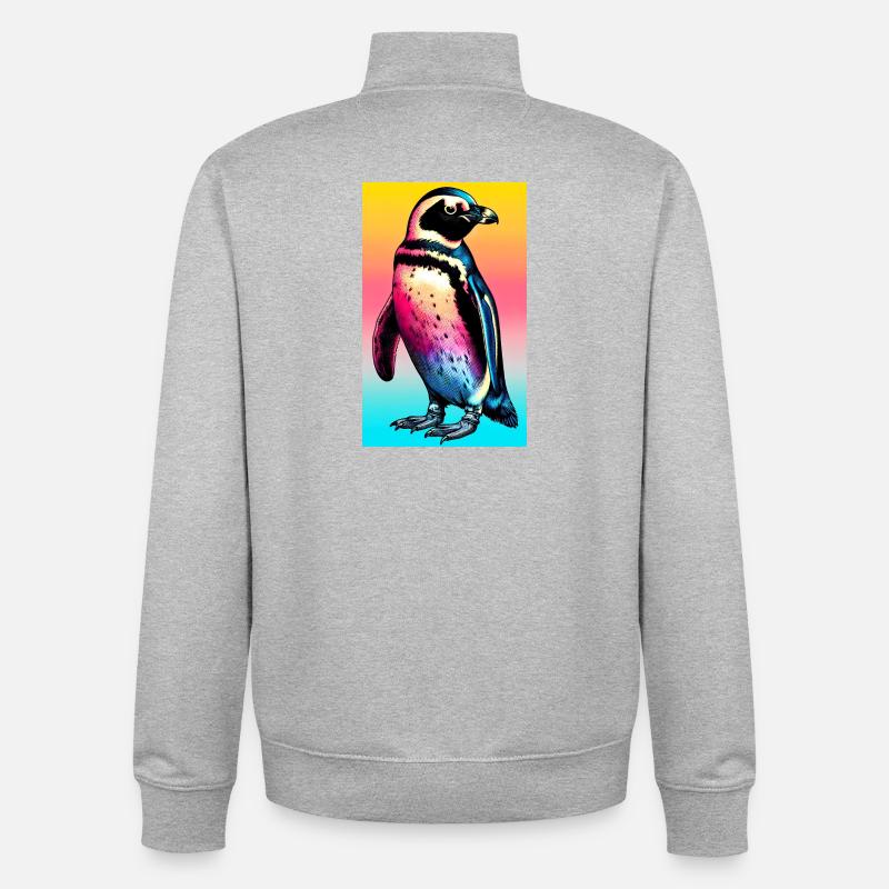 Pinguin - Unisex Organic Zip Sweatshirt von Stanley/Stella - Grau meliert
