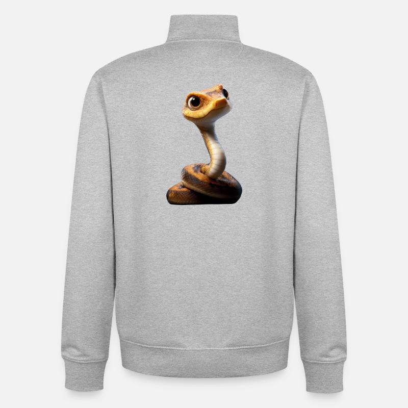 Schlange Python Kobra Klapperschlange Schlangen - Unisex Organic Zip Sweatshirt von Stanley/Stella - Grau meliert