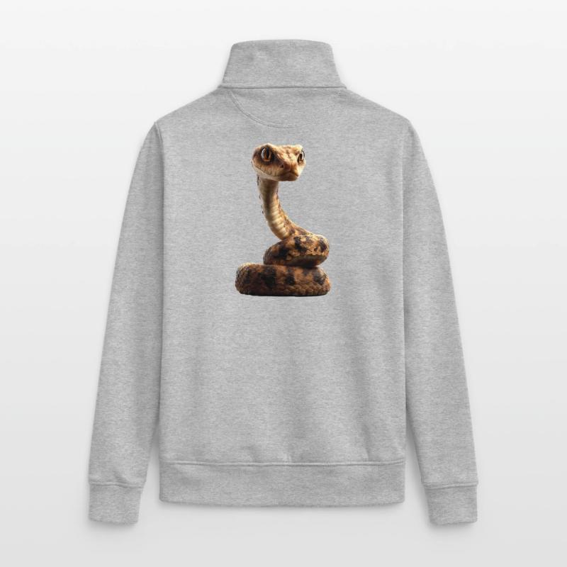 serpent, python, cobra, serpent à sonnettes, serpents Sweat zippé unisexe en coton bio Stanley/Stella
