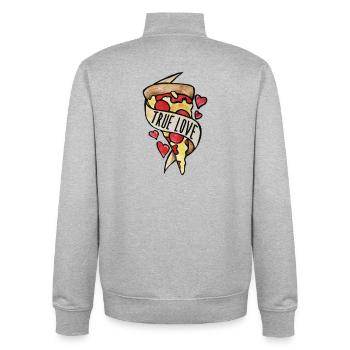 True Love Pizza Hearts - Unisex Organic Zip Sweatshirt by Stanley/Stella - heather grey - Back - AI Model Male 185 light (185cm)