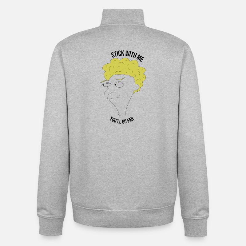 Reste avec moi, tu iras loin - mec - Sweat zippé unisexe en coton bio Stanley/Stella - gris chiné