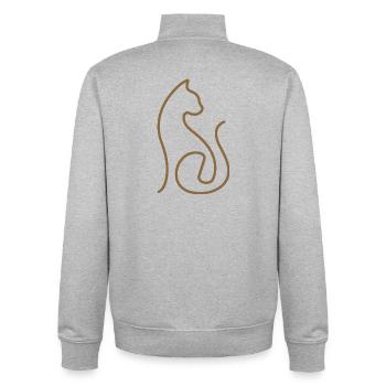Cat Line Art Cats Design - Unisex Organic Zip Sweatshirt by Stanley/Stella - heather grey - Back - AI Model Male 185 light (185cm)